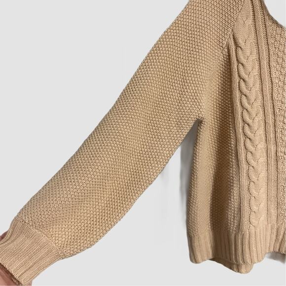 Charlotte Russe Cowl Neck Cable Knit Sweater Nude w/ Pink Undertones Size Medium - Picture 3 of 7